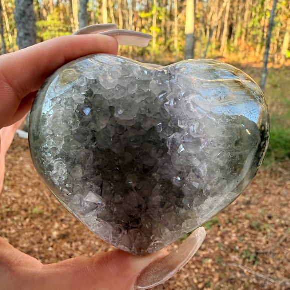 Accessories - Green Agate Druzy Quartz Heart | Natural Crystal Druzy | Healing Crystal 0032